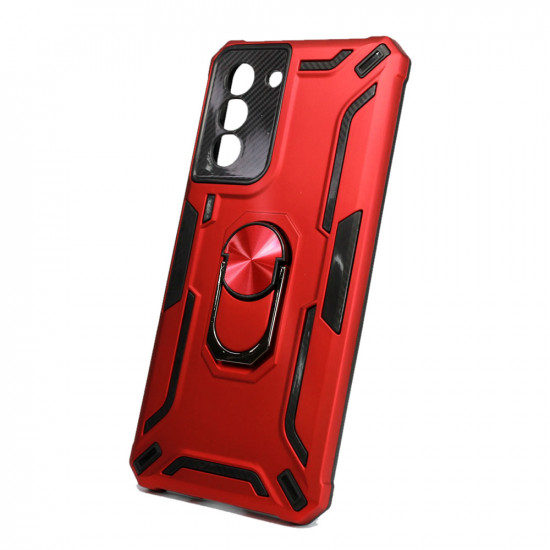 Capa Silicone Tpu Kickstand Heavy Duty Hibrid Samsung Galaxy S30 Rojo Anel De Dedo Anti-choque