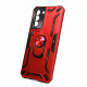 Capa Silicone Tpu Kickstand Heavy Duty Hibrid Samsung Galaxy S21/ S30 Vermelho Anel De Dedo Anti-Choque