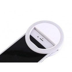 Ring Light One Plus NR9142 Blanco Con Clip Para Teléfonos Y Tablets