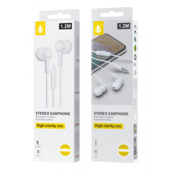 AURICULAR ONE PLUS C5146 BLANCO 3.5MM PLUG 1.2M LENGHT