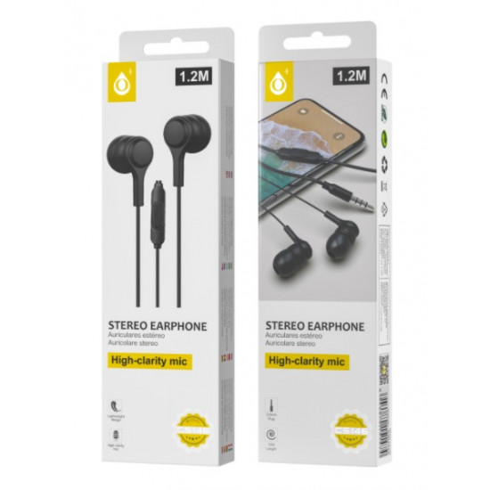 AURICULAR ONE PLUS C5146 NEGRO 3.5MM PLUG 1.2M LENGHT