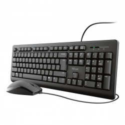 Keyboard Mouse Trust Tkm-250 1.8m Cable Spill Resistant Black