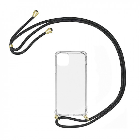 Capa Silicone Dura Anti-Choque Huawei Y5p Transparente Com Corda