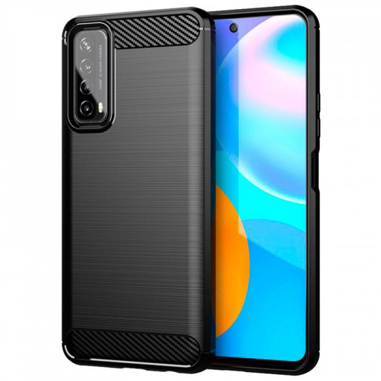 Capa Silicone Gel Carbon Huawei P Smart 2021 Preto