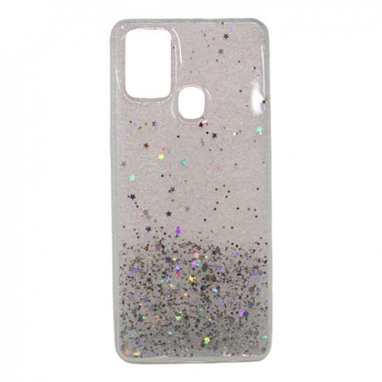 Capa Silicone Gel Liquido Glitter Samsung Galaxy M21 / M30s Rosado