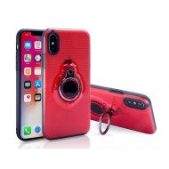 Capa Kickstand Magnético Con Soporte Del Anillo Tapa De La Protección De 360 Grados Para Iphone Xr Rojo